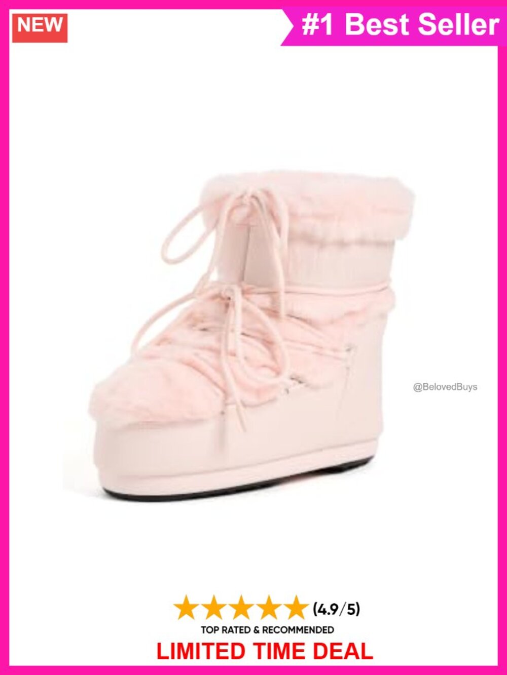 Faux Fur Lace-Up Mid-Calf Insulated Winter Fashion Boots